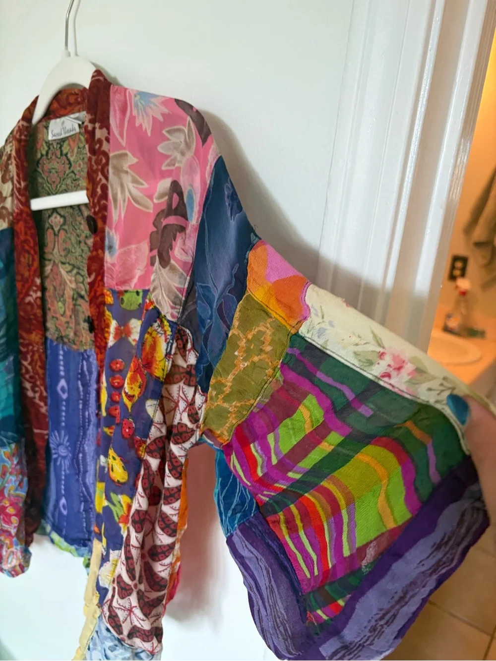 Sacred Threads Multicolor Patchwork Kimono-Style Jacket - Picture 2 of 5